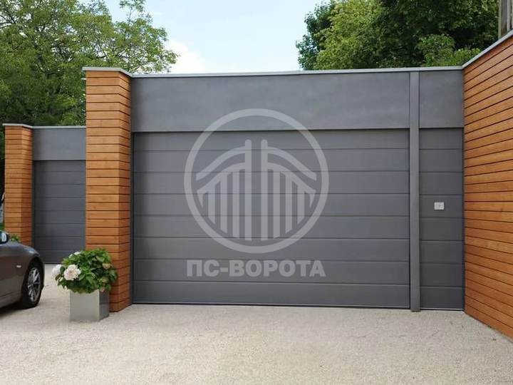 секционные подъемные ворота из сэндвич панелей Микроволна для гаража